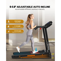 3.5HP 330 lb Weight Foldable Electric Running Walking Machine with Bluetooth/APP for Home, Fitness Jogging Exercise, Easy Installation and Space Saver for Home Office Gym