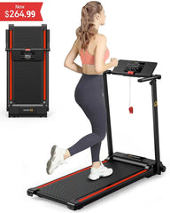 UREVO Folding Treadmill, 2.25HP Portable Mini Treadmills for Home Office, Compact Threadmill with 12 HIIT Modes, LCD Display, 265 lb Capacity