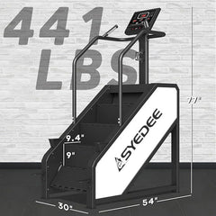 Stairmaster, Syedee Stair Stepper with LED Screen, Stepmill Exercise Machine with 12 Workout Programs, 441 lb Step Machine, 24 - 164 Steps/Minute(White)