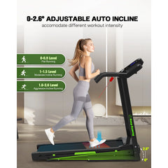3.5HP 330 lb Weight Foldable Electric Running Walking Machine with Bluetooth/APP for Home, Fitness Jogging Exercise, Easy Installation and Space Saver for Home Office Gym