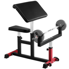 VEVOR Preacher Curl Bench, Strength Training Biceps Machine, Max Load 440 lb Home Gym Equipment, Seated Arm Isolated Barbell Dumbbell Bicep Station, Adjustable Weight Benches for Home Gym