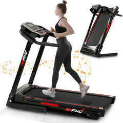 3.5HP 330 lb Weight Foldable Electric Running Walking Machine with Bluetooth/APP for Home, Fitness Jogging Exercise, Easy Installation and Space Saver for Home Office Gym