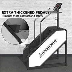 Stairmaster, Syedee Stair Stepper with LED Screen, Stepmill Exercise Machine with 12 Workout Programs, 441 lb Step Machine, 24 - 164 Steps/Minute(White)