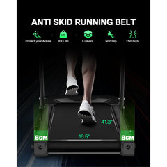 3.5HP 330 lb Weight Foldable Electric Running Walking Machine with Bluetooth/APP for Home, Fitness Jogging Exercise, Easy Installation and Space Saver for Home Office Gym