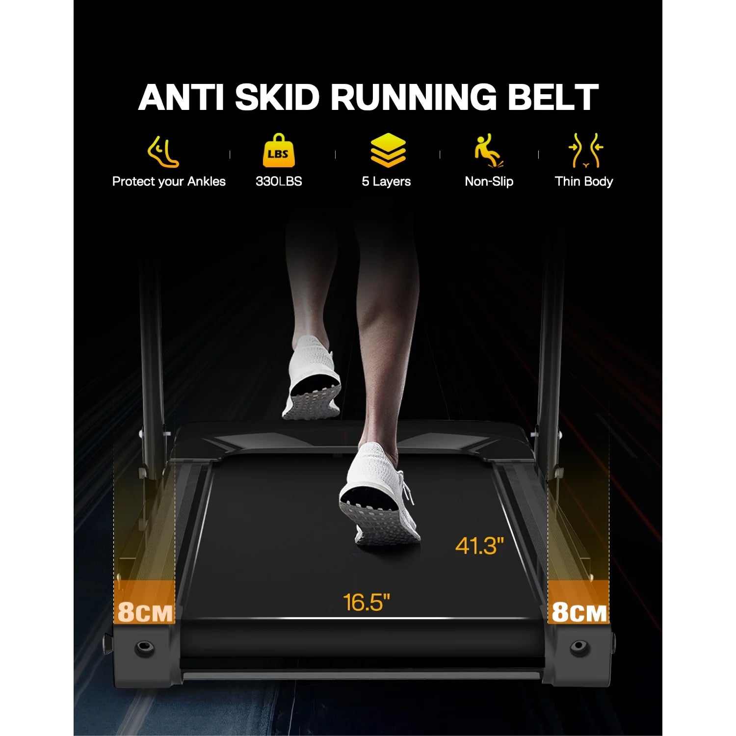 3.5HP 330 lb Weight Foldable Electric Running Walking Machine with Bluetooth/APP for Home, Fitness Jogging Exercise, Easy Installation and Space Saver for Home Office Gym
