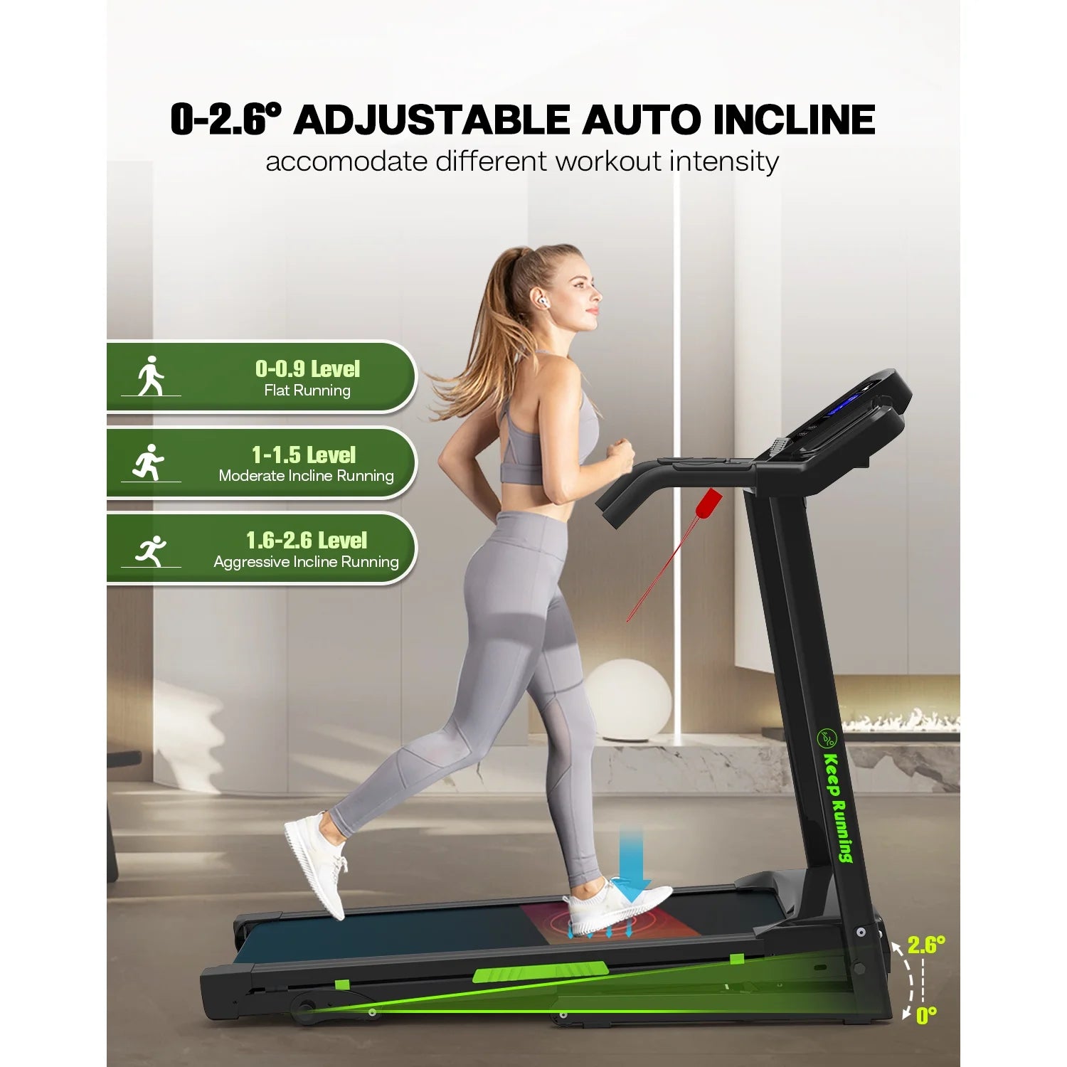 3.5HP 330 lb Weight Foldable Electric Running Walking Machine with Bluetooth/APP for Home, Fitness Jogging Exercise, Easy Installation and Space Saver for Home Office Gym
