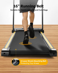 UREVO Folding Treadmill, 2.25HP Portable Mini Treadmills for Home Office, Compact Threadmill with 12 HIIT Modes, LCD Display, 265 lb Capacity